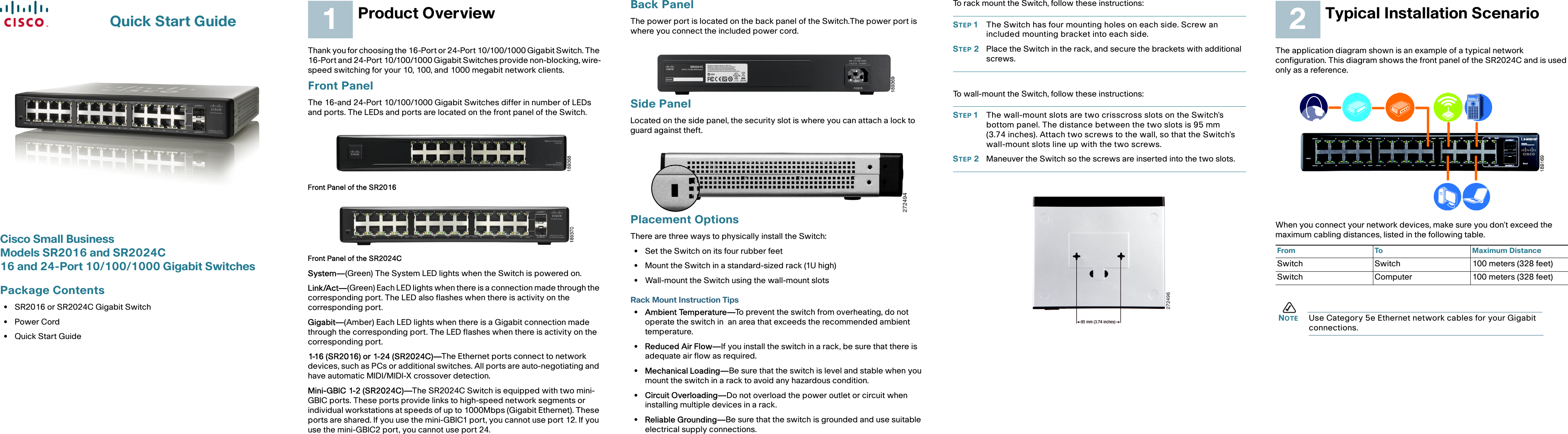 Page 1 of 2 - Cisco-Systems Cisco-Systems-Sr2016-Getting-Started-Guide- Cisco SR2016 And SR2024C 16-Port 24-Port 10/100/1000 Gigabit Switches Quick Start Guide  Cisco-systems-sr2016-getting-started-guide