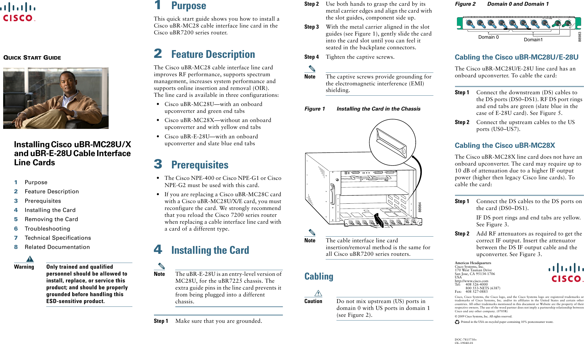 Page 1 of 2 - Cisco-Systems Cisco-Systems-Ubr-Mc28U-Installation-Manual- 28uqsg.mif  Cisco-systems-ubr-mc28u-installation-manual