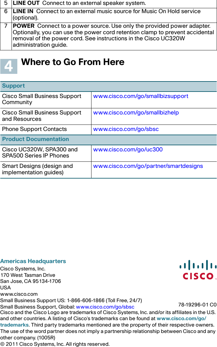 Page 4 of 4 - Cisco-Systems Cisco-Systems-Unified-Communications-Uc320W-Users-Manual- Cisco Small Business UC320W Quick Start Guide  Cisco-systems-unified-communications-uc320w-users-manual