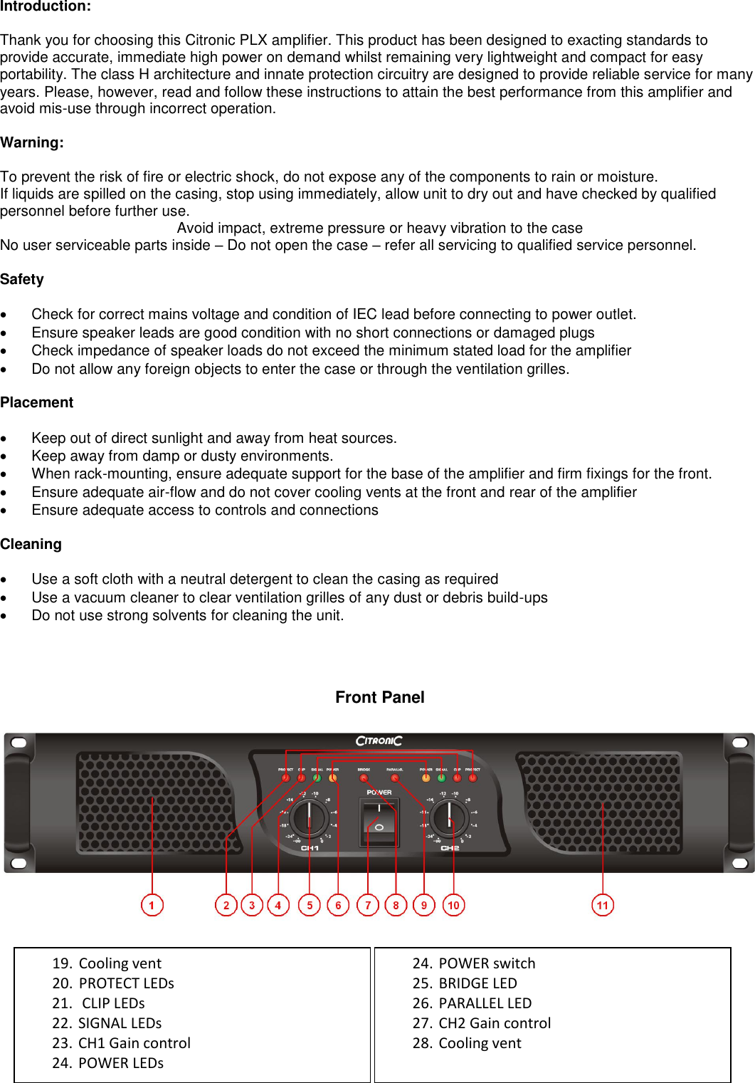 Page 2 of 4 - Citronic Citronic-Plx2000-Users-Manual-  Citronic-plx2000-users-manual