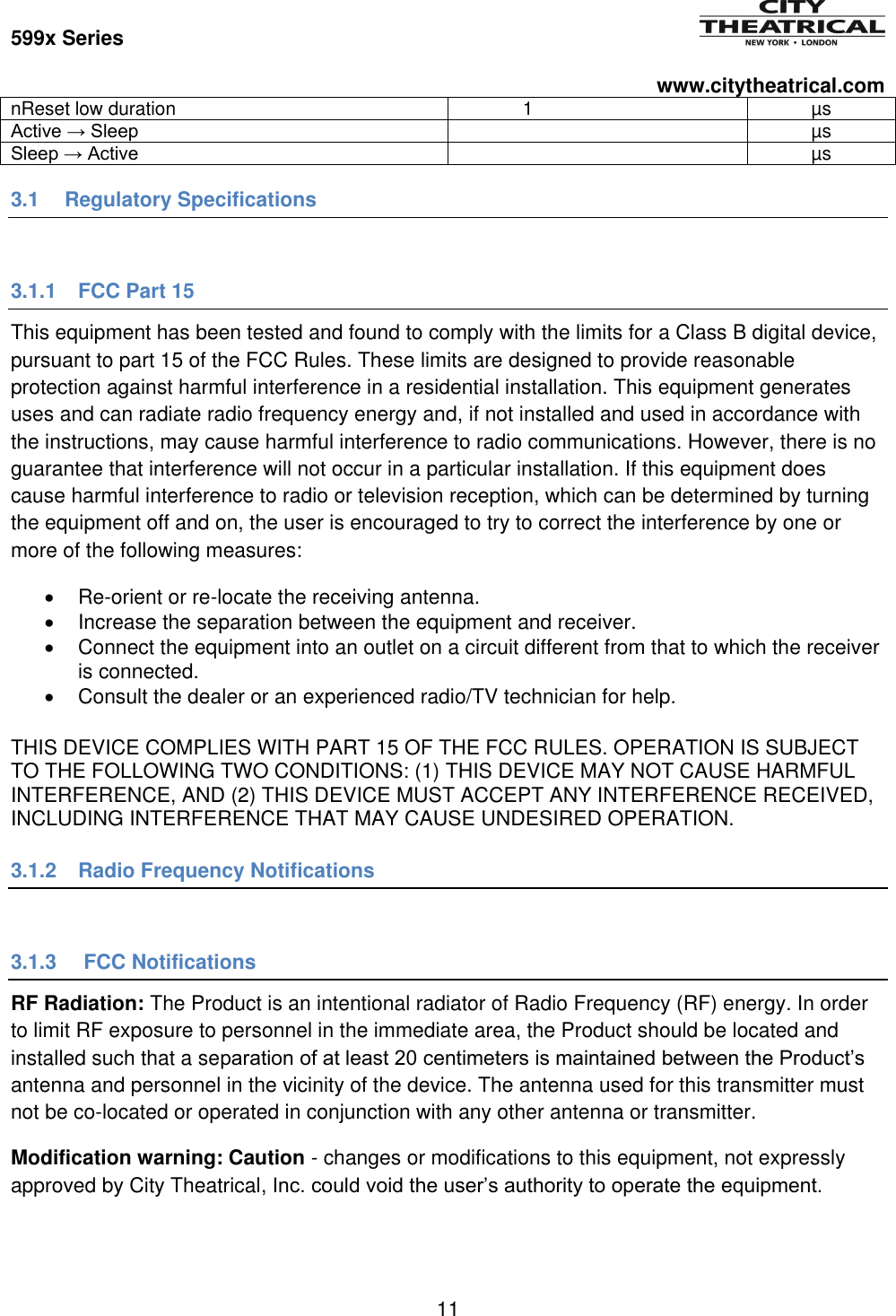 Page 11 of City Theatrical 5990 900MHz Multiverse Module 5990 User Manual 