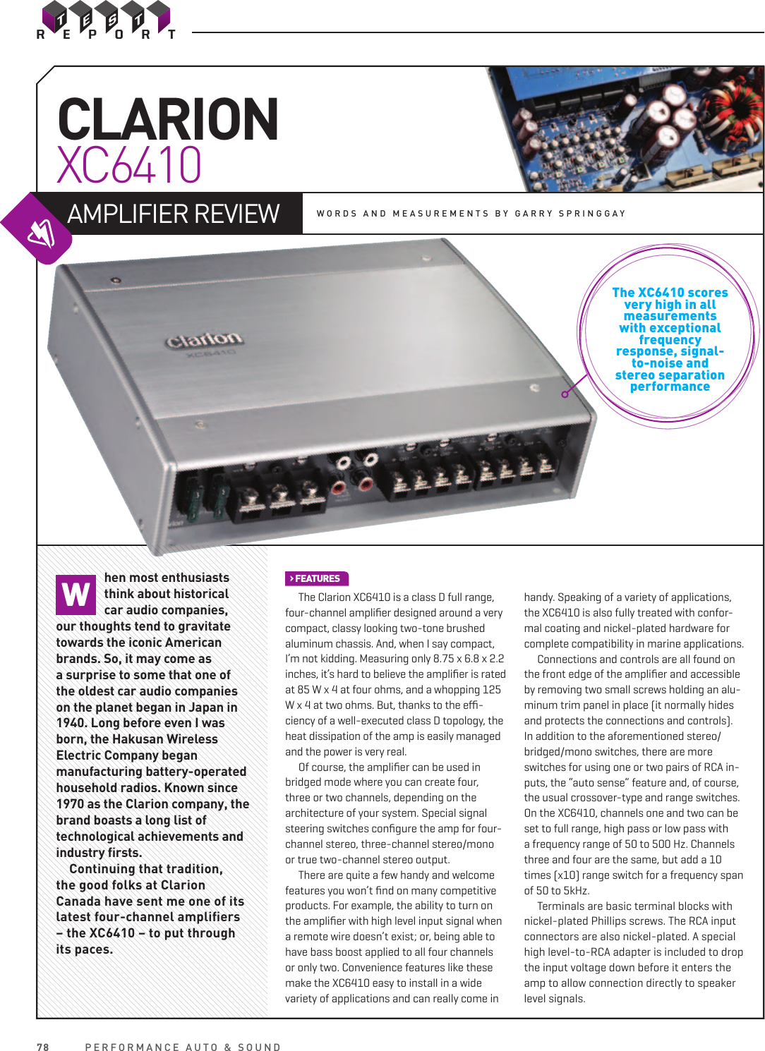 Page 1 of 2 - Clarion Clarion-Car-Amplifier-Xc6410-Users-Manual-  Clarion-car-amplifier-xc6410-users-manual