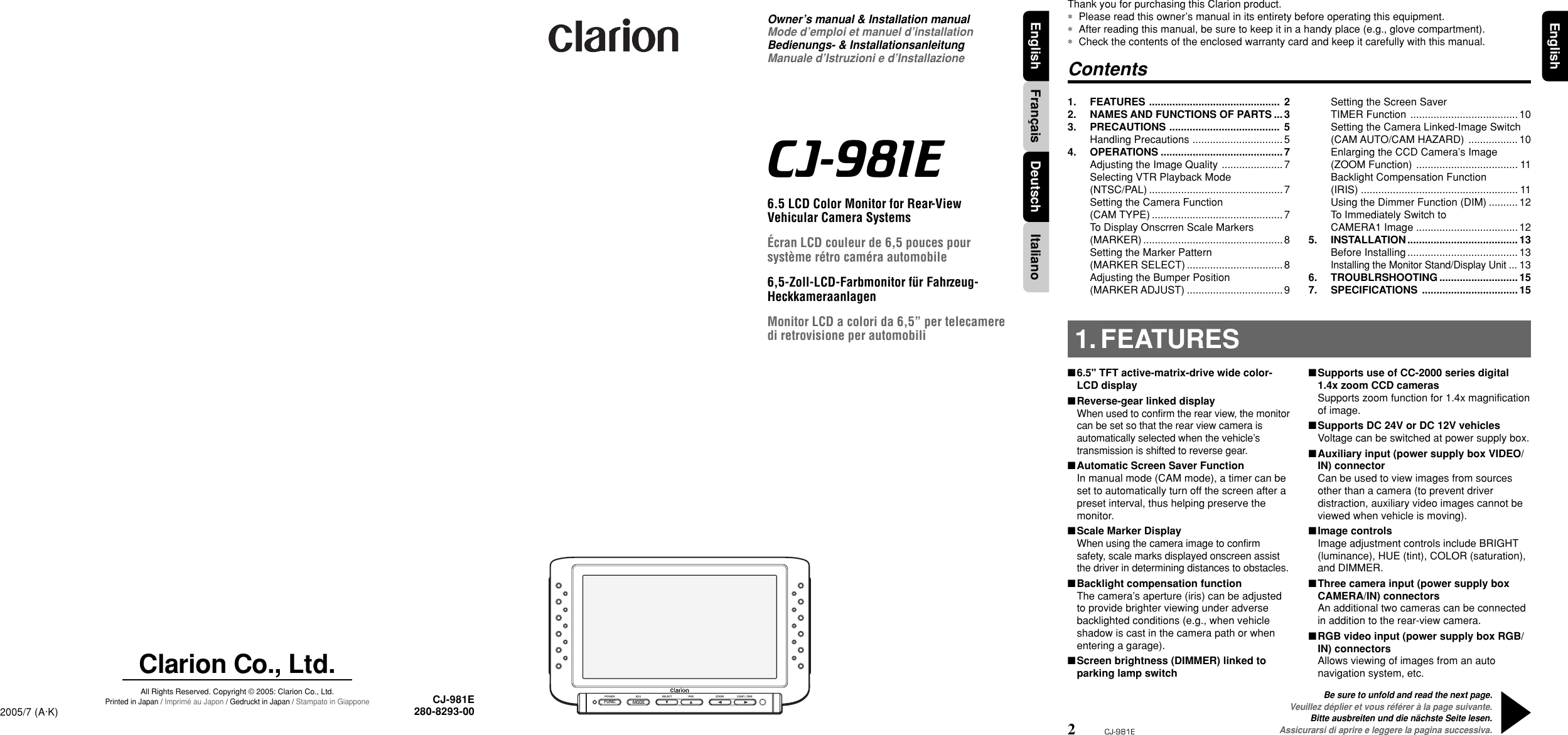 Автомагнитола Clarion ax413r