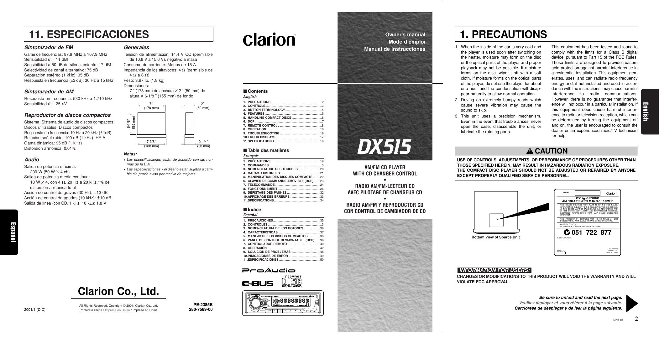 Clarion dx515