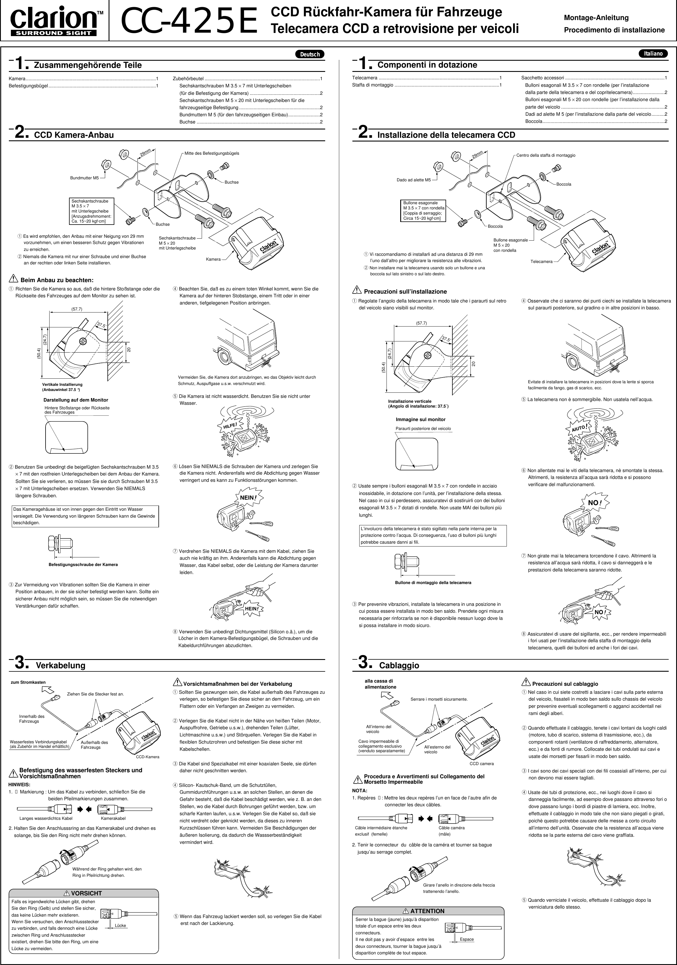Page 2 of 2 - Clarion Clarion-Surround-Sight-Cc-425E-Users-Manual-  Clarion-surround-sight-cc-425e-users-manual