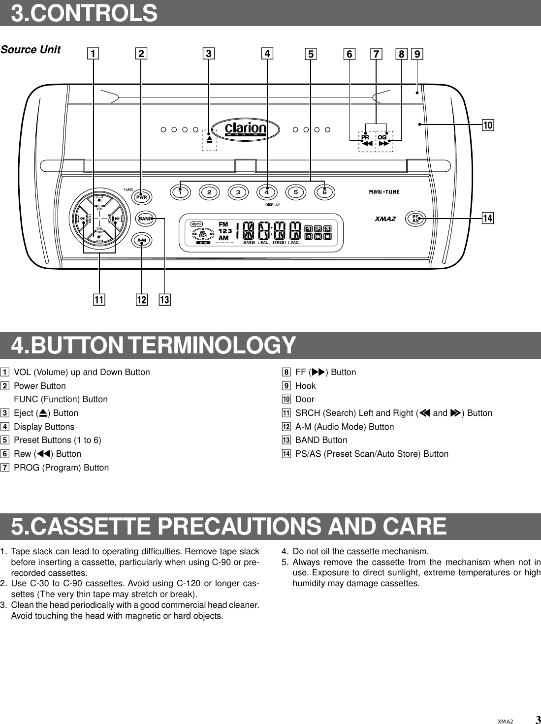 Page 3 of 12 - Clarion Clarion-Xma2-Users-Manual-  Clarion-xma2-users-manual