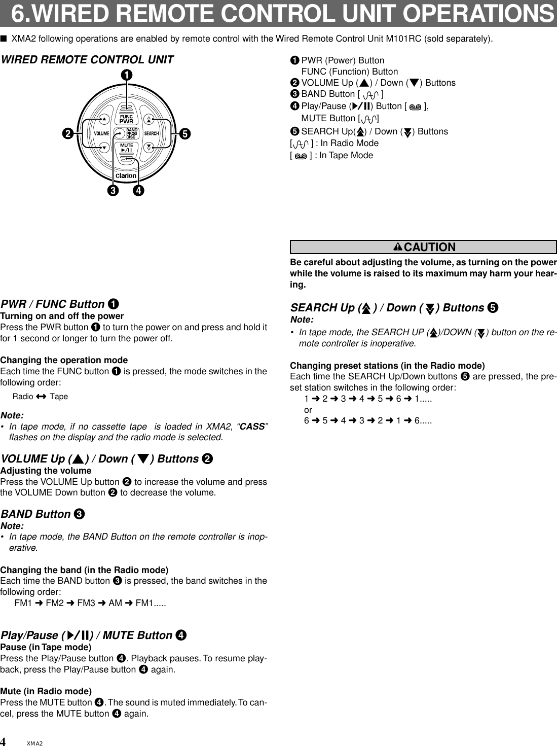 Page 4 of 12 - Clarion Clarion-Xma2-Users-Manual-  Clarion-xma2-users-manual