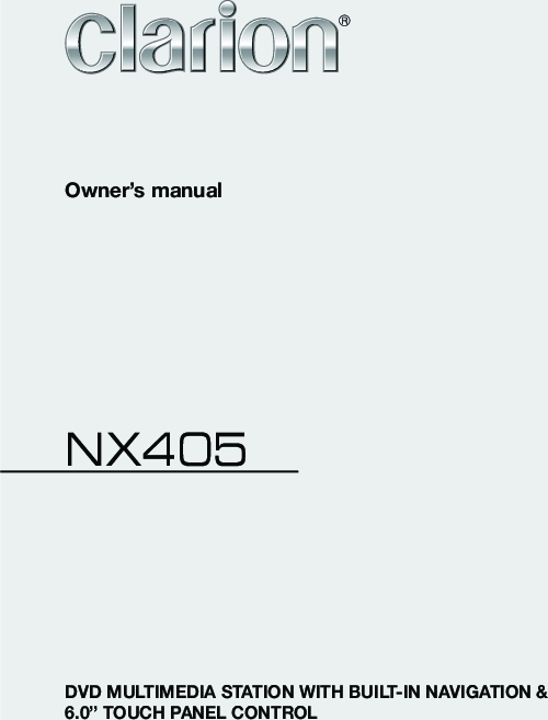 Clarion NX405 Manual EN