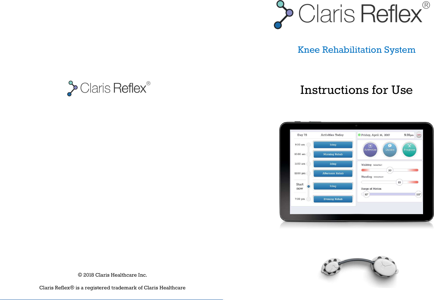 Page 1 of Claris Healthcare REFLEX1 Claris Reflex User Manual Claris Reflex IFU CQ1 PS2