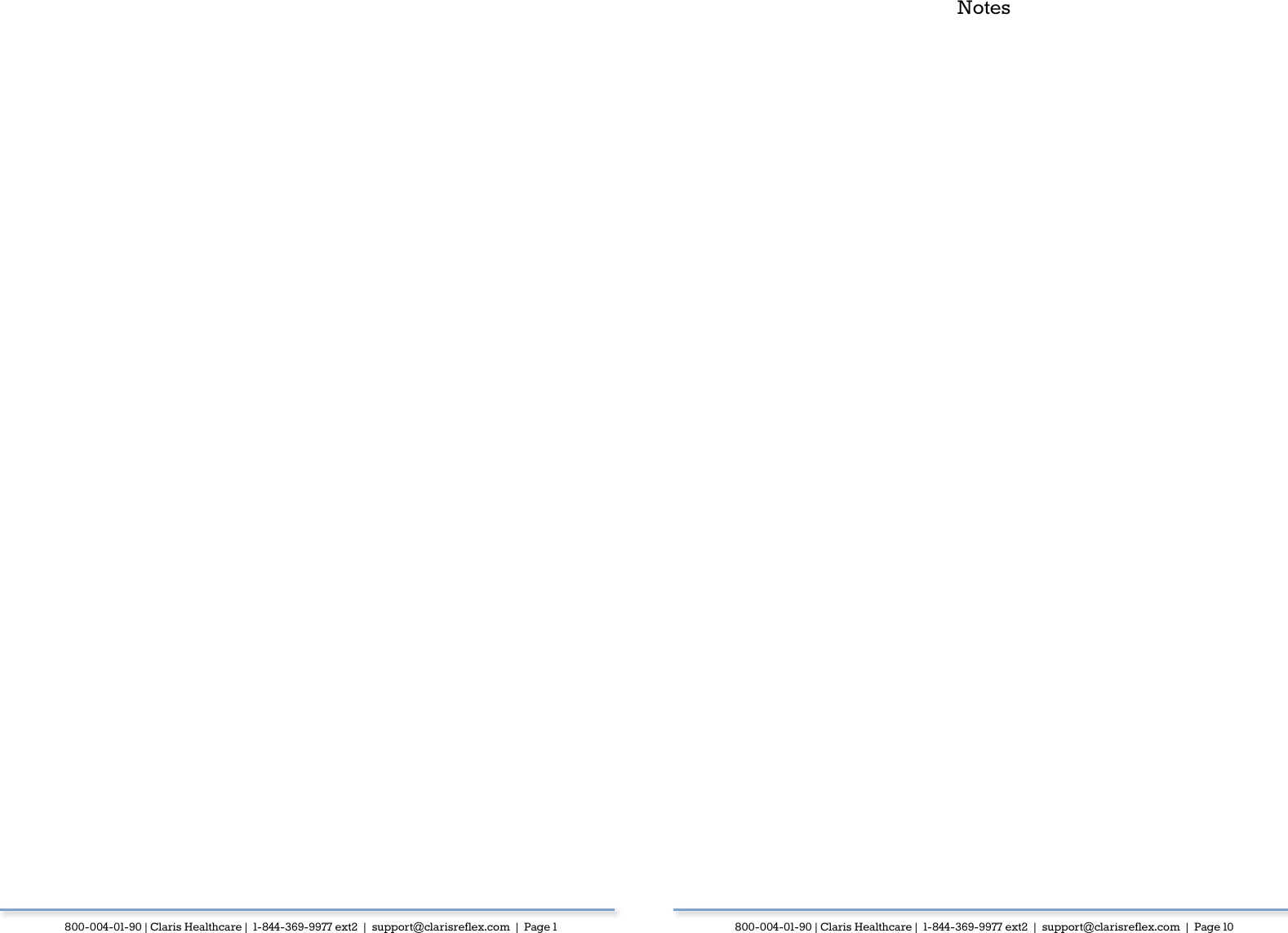 Page 2 of Claris Healthcare REFLEX1 Claris Reflex User Manual Claris Reflex IFU CQ1 PS2