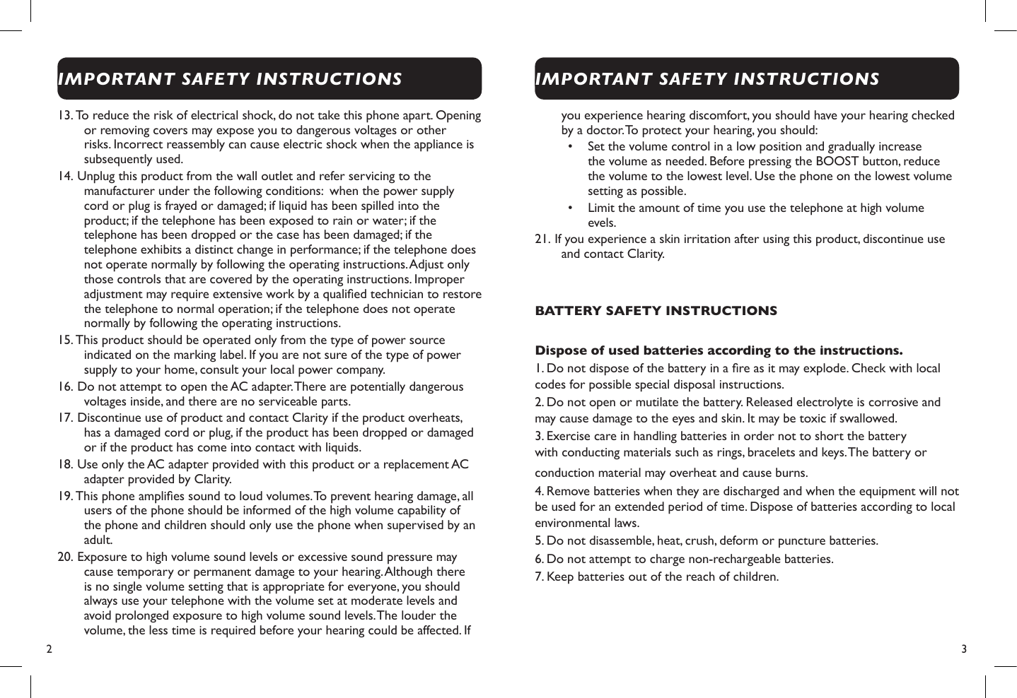 Page 3 of 8 - Clarity Clarity-D702Hs-Users-Manual-  Clarity-d702hs-users-manual