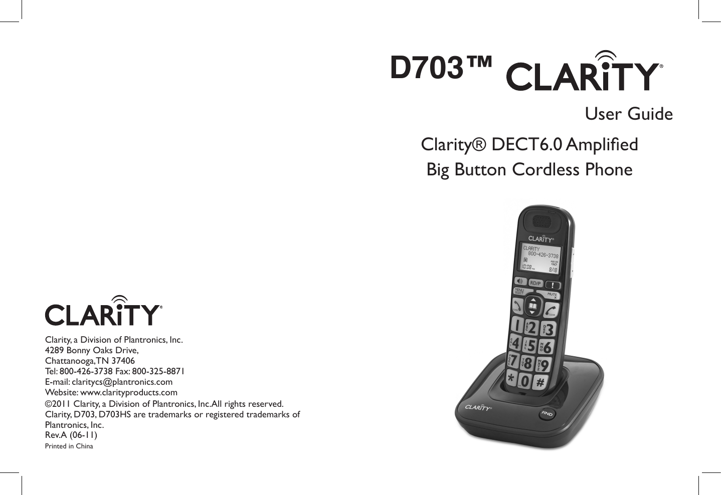 Clarity D703 Users Manual