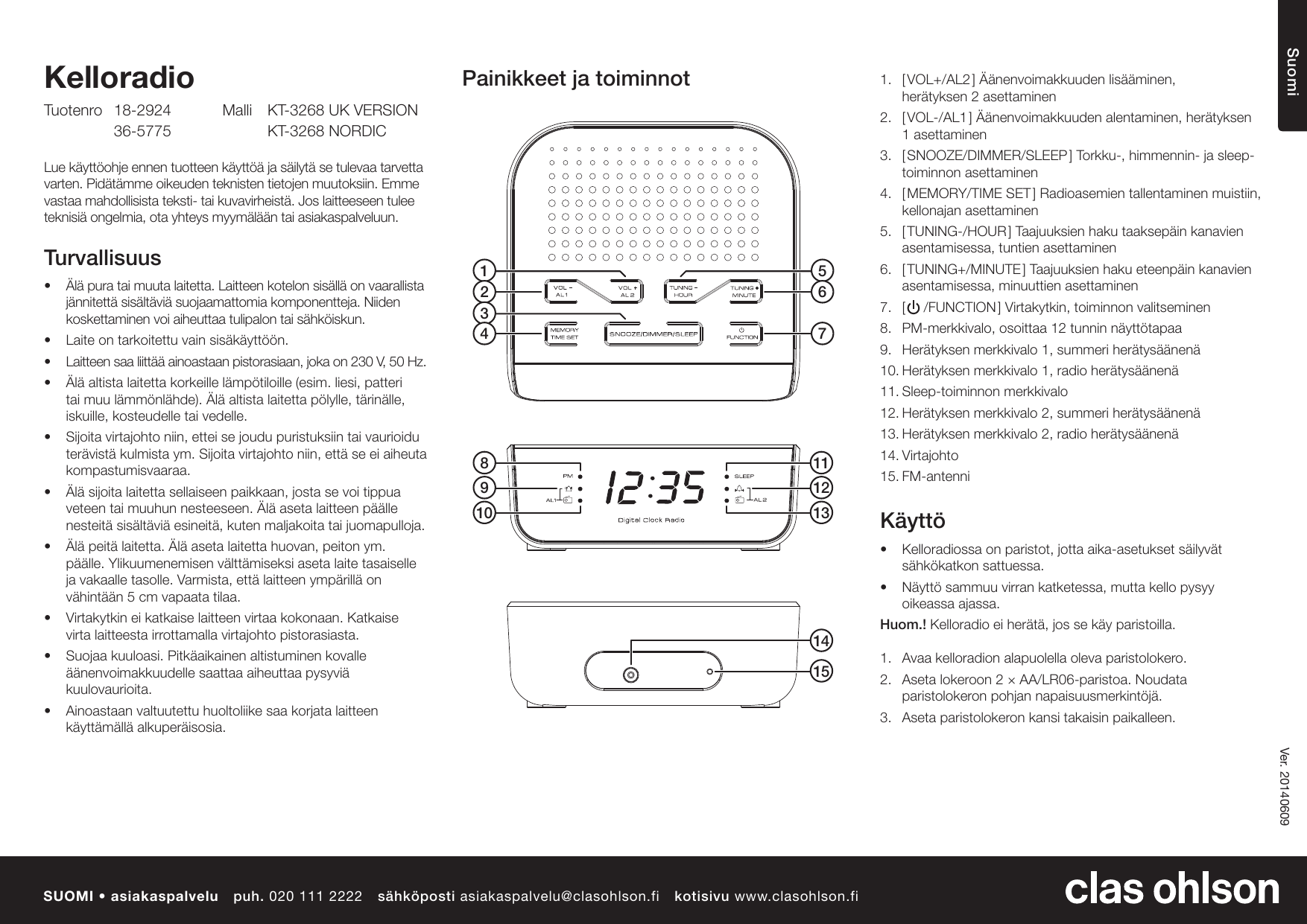 Page 7 of 10 - Clas-Ohlson Clas-Ohlson-Clas-Ohlson-Kt-3268-Users-Manual-  Clas-ohlson-clas-ohlson-kt-3268-users-manual