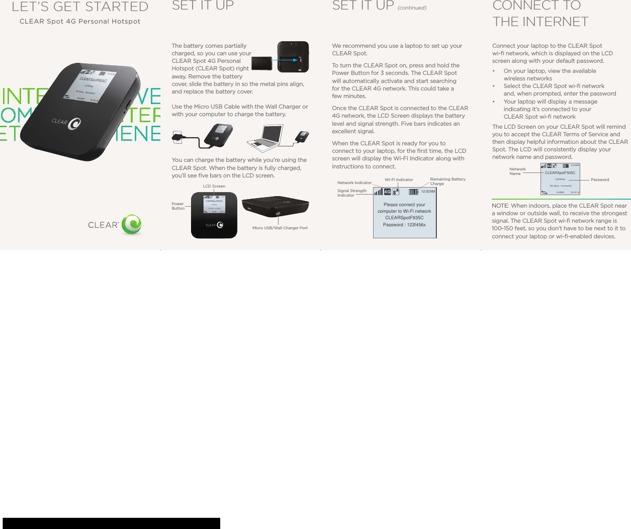 Page 1 of 2 - Clear Clear-Spot-4G-Getting-Started-Guide-822392 ManualsLib - Makes It Easy To Find Manuals Online! User Manual
