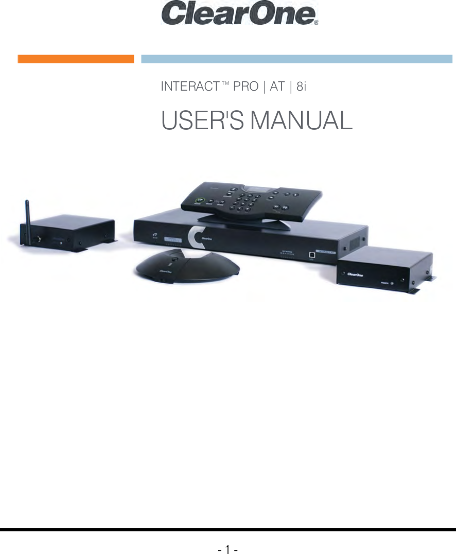 INTERACT™ PRO | AT | 8iUSER&apos;S MANUAL- 1 -