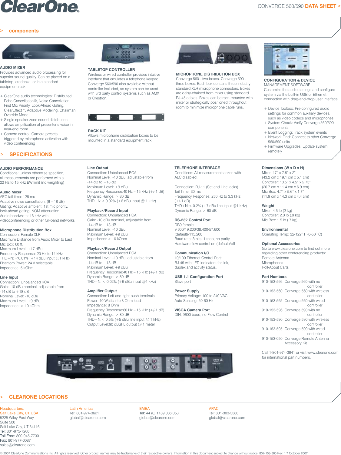 Page 2 of 2 - Clearone Clearone-Converge-560-Users-Manual-  Clearone-converge-560-users-manual