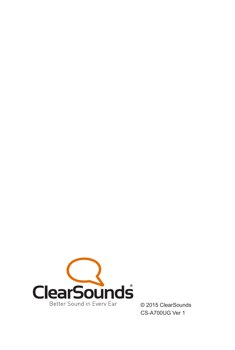 © 2015 ClearSoundsCS-A700UG Ver 1