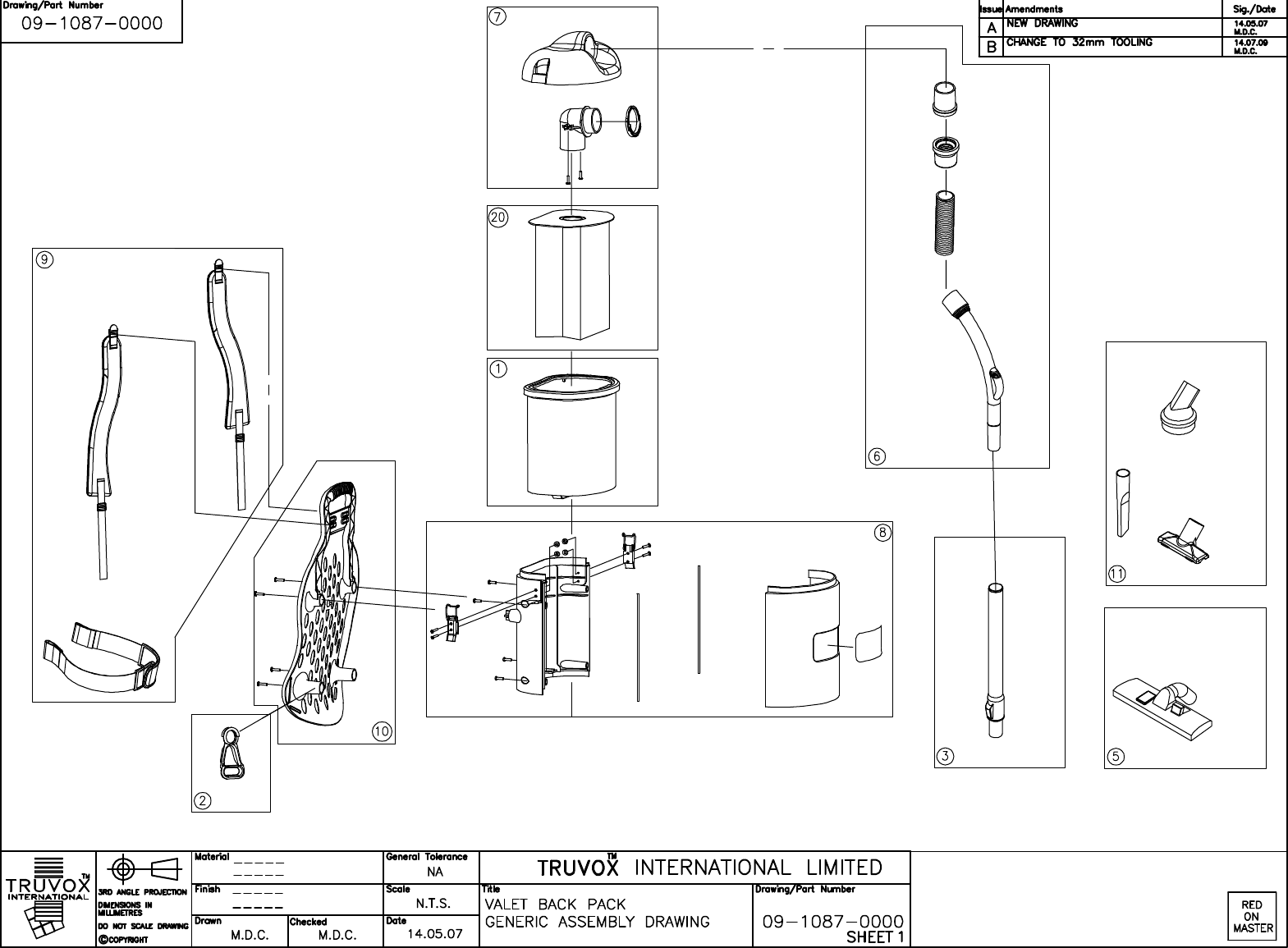 Page 3 of 4 - Clemas VBP TRUVOX SERVICE PARTS LIST SERIES C Valet-Backpack-Parts-Manual