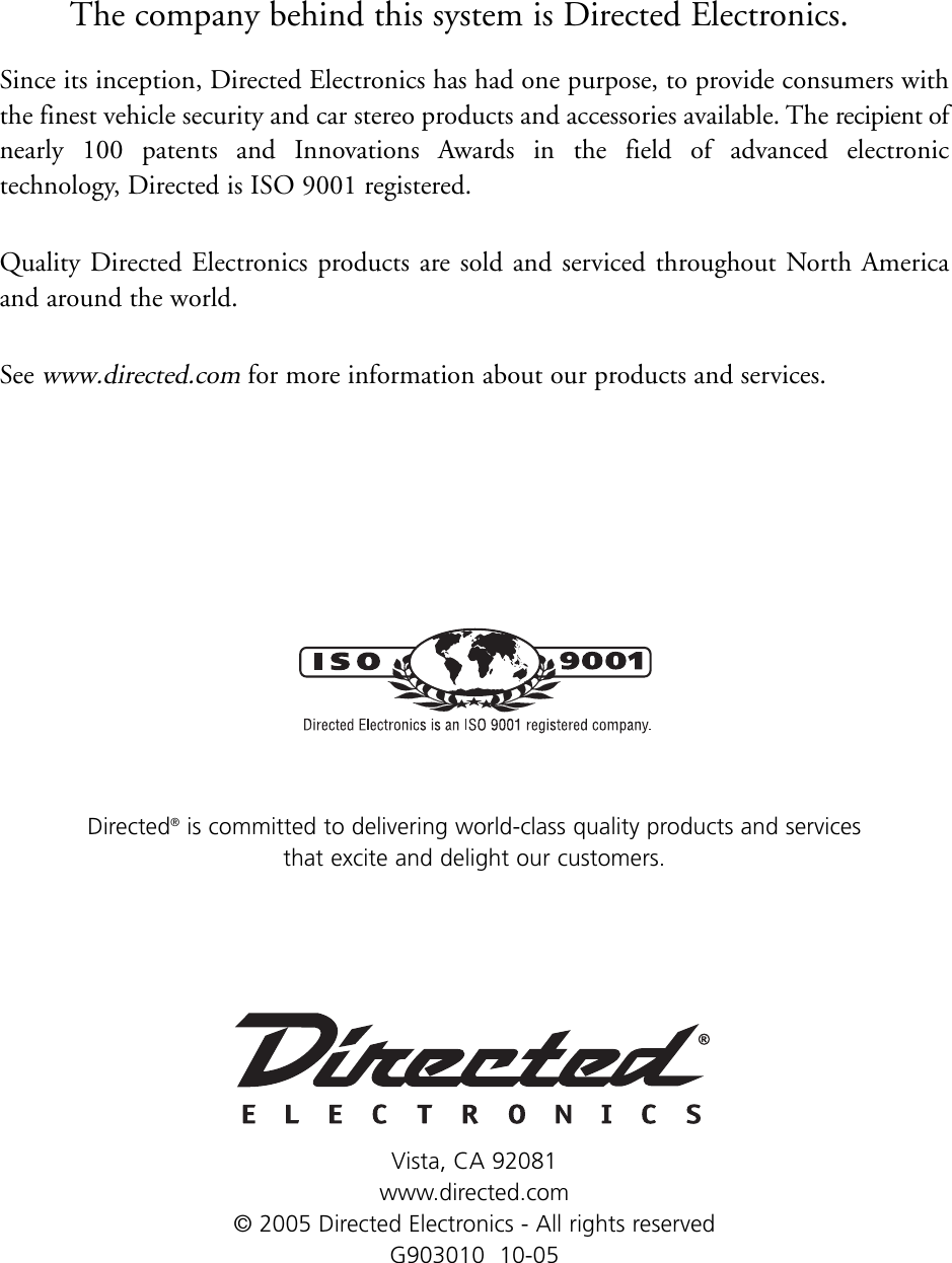 Page 10 of 10 - Clifford Clifford-G4-System-Series-Users-Manual- G903010_10-05  Clifford-g4-system-series-users-manual