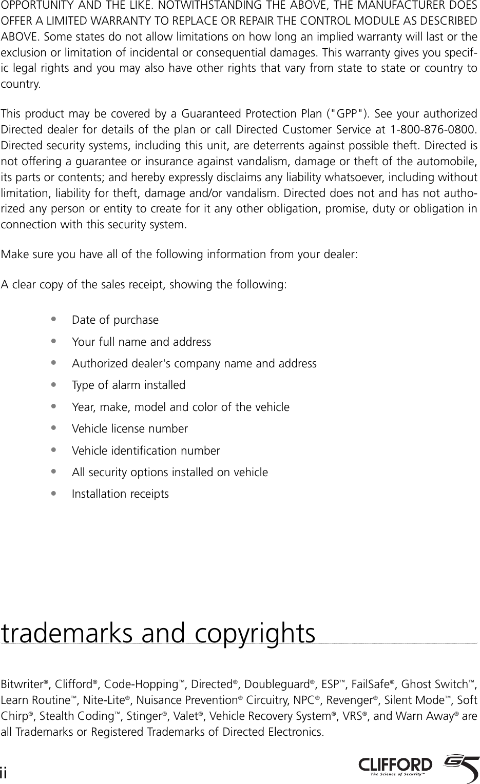 Page 3 of 10 - Clifford Clifford-G4-System-Series-Users-Manual- G903010_10-05  Clifford-g4-system-series-users-manual