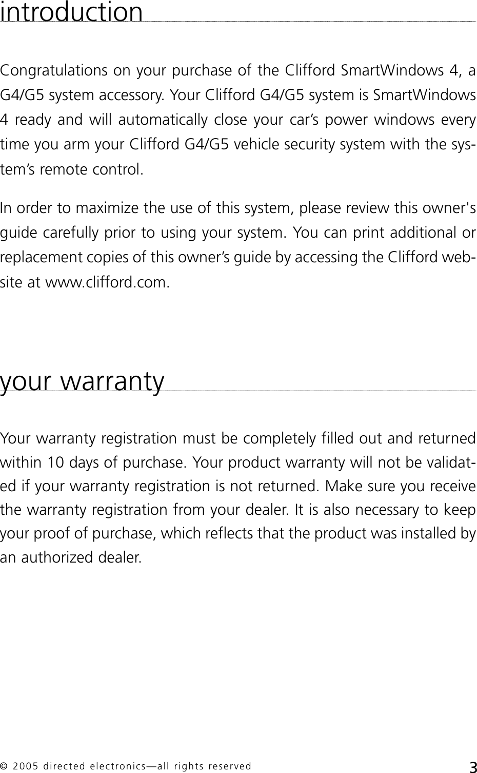 Page 6 of 10 - Clifford Clifford-G4-System-Series-Users-Manual- G903010_10-05  Clifford-g4-system-series-users-manual