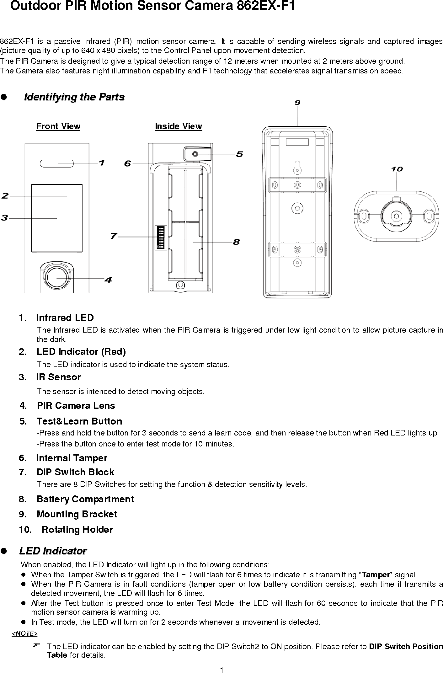 Climax Technology Co 862EX Outdoor PIR Motion Sensor Camera User Manual ...