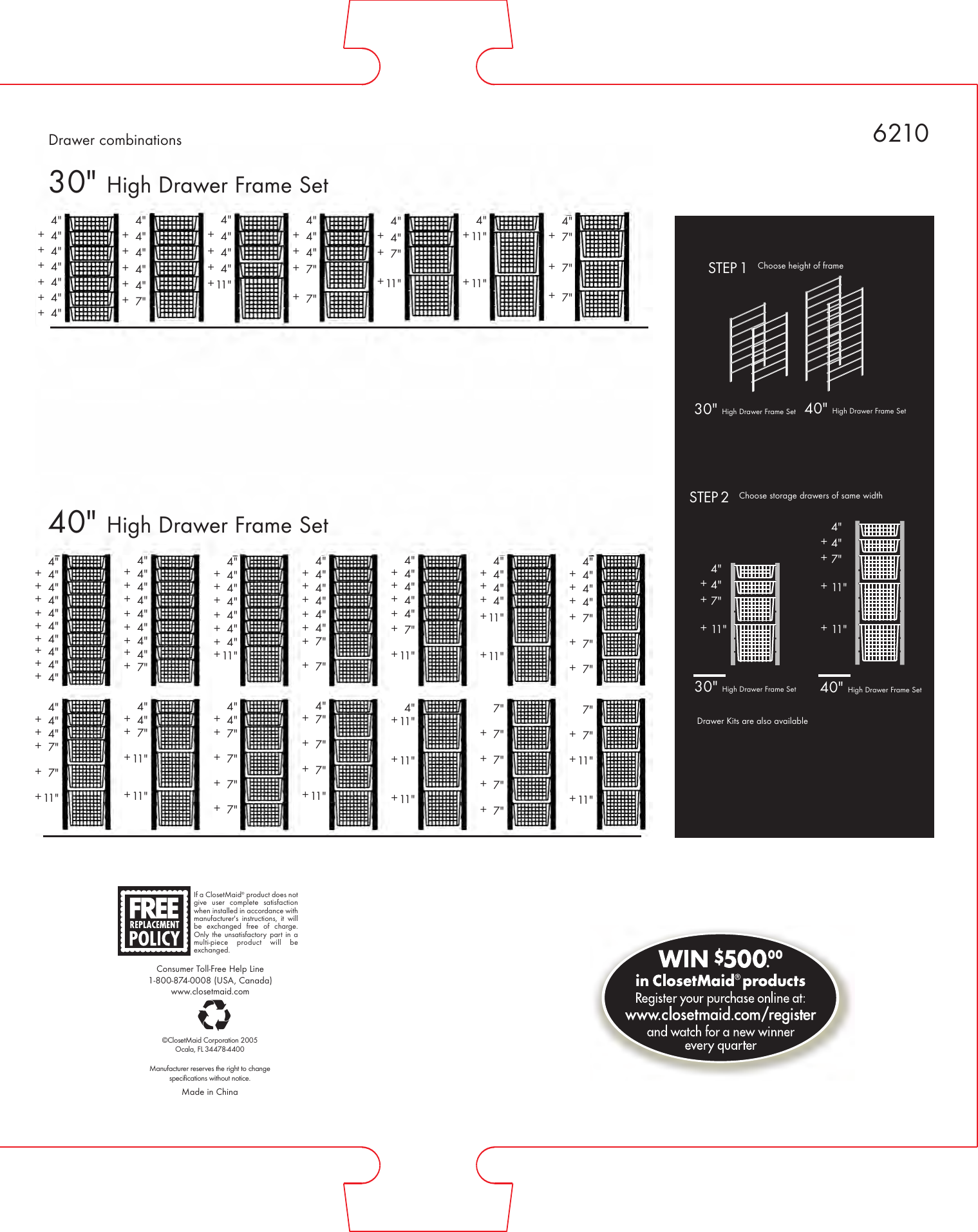 Page 1 of 1 - Closet-Maid Closet-Maid-30-High-Drawer-Frame-Set-6210-Users-Manual-  Closet-maid-30-high-drawer-frame-set-6210-users-manual