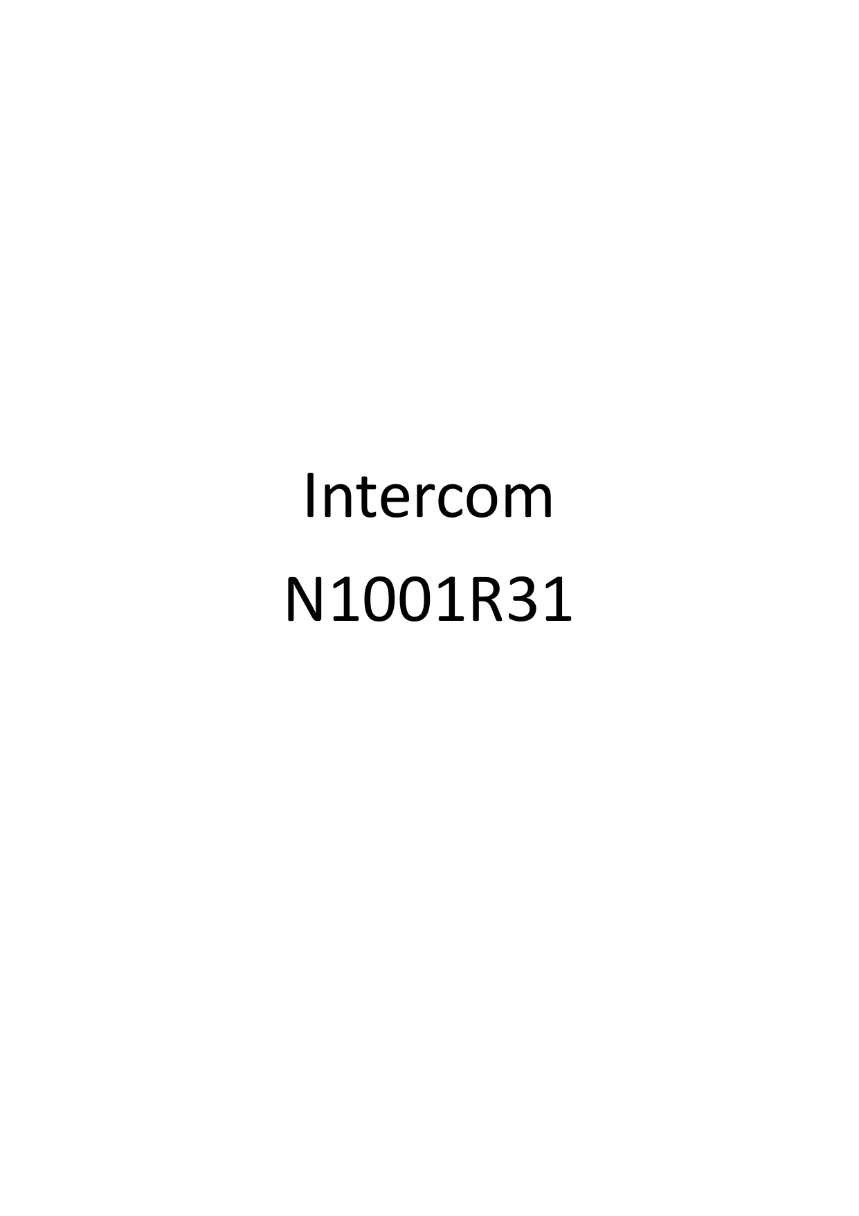 IntercomN1001R31