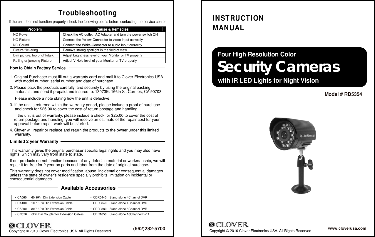 Page 1 of 2 - Clover-Electronics Clover-Electronics-Rd5354-Users-Manual Manual Of RD5354_102610