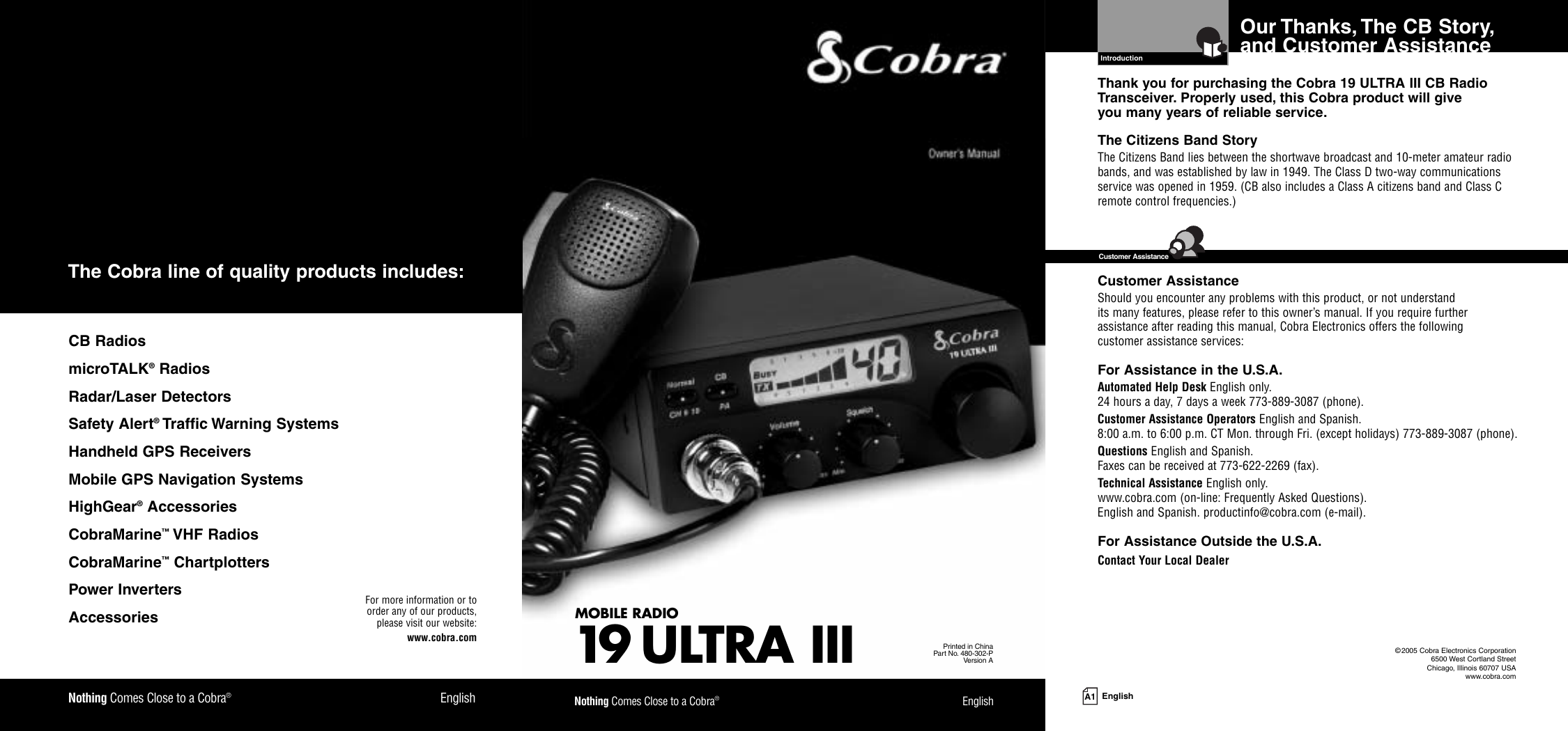 Page 1 of 11 - Cobra-Electronics Cobra-Electronics-19-Ultra-Iii-Product-Manual- 19DX-1  Cobra-electronics-19-ultra-iii-product-manual