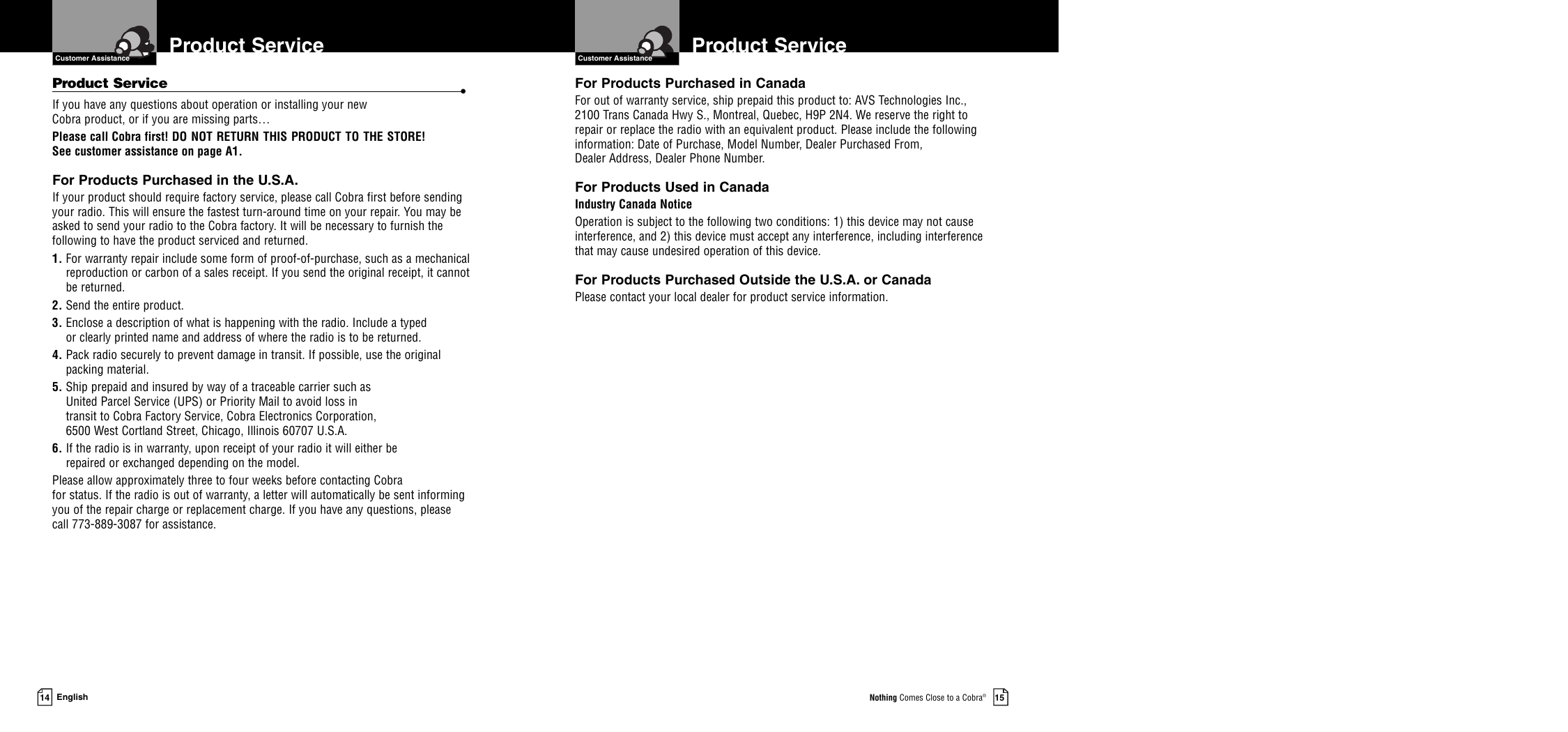 Page 10 of 11 - Cobra-Electronics Cobra-Electronics-19-Ultra-Iii-Product-Manual- 19DX-1  Cobra-electronics-19-ultra-iii-product-manual