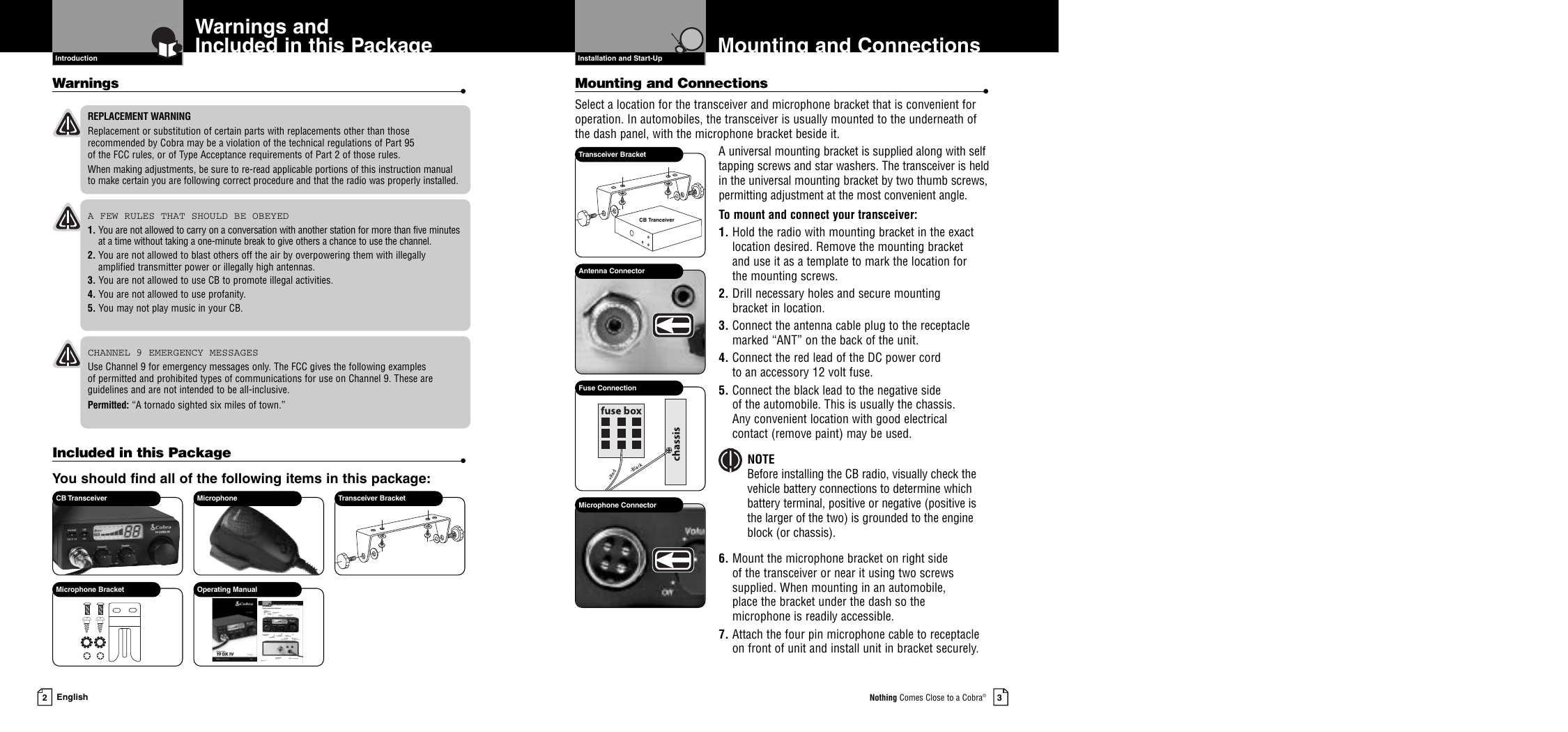 Page 4 of 11 - Cobra-Electronics Cobra-Electronics-19-Ultra-Iii-Product-Manual- 19DX-1  Cobra-electronics-19-ultra-iii-product-manual