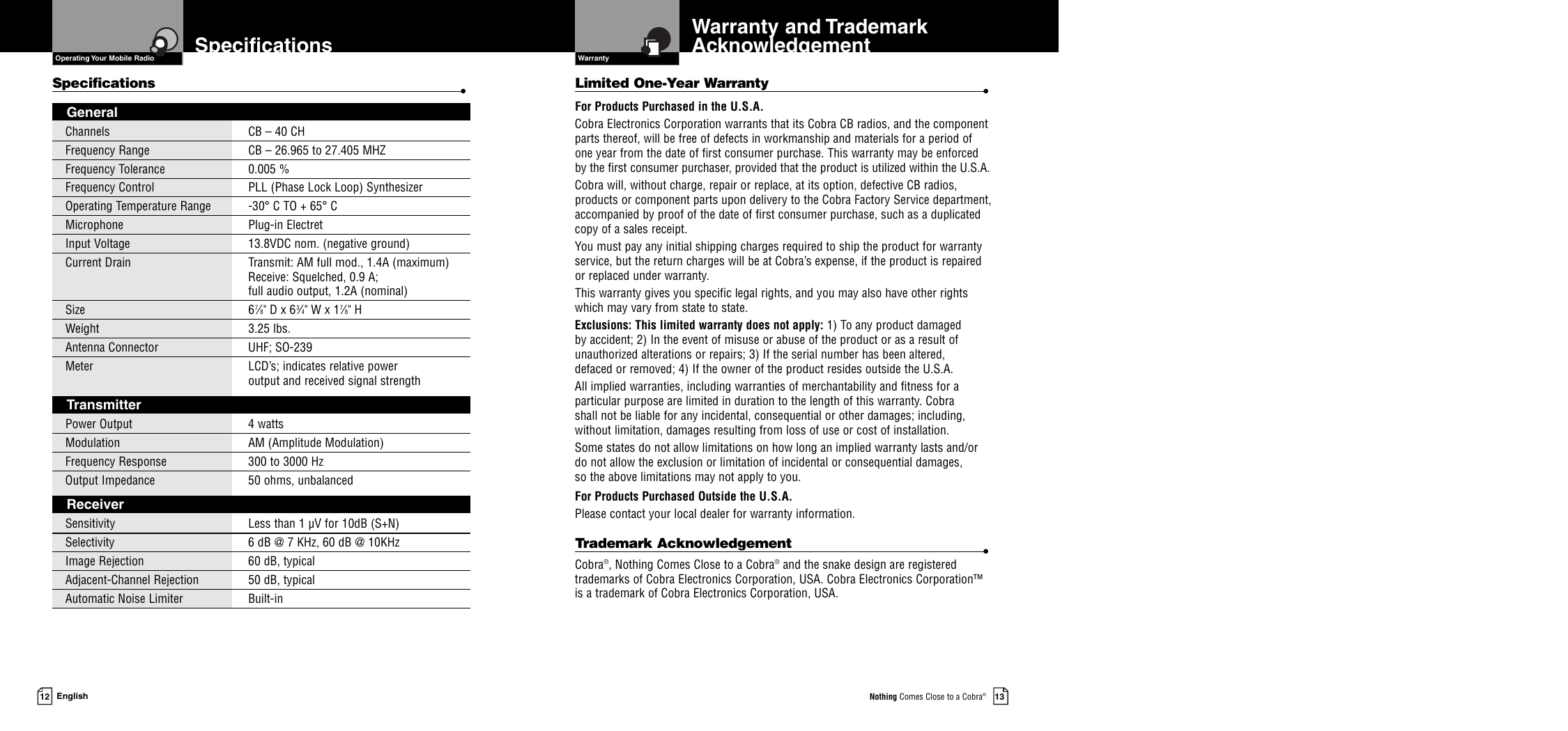 Page 9 of 11 - Cobra-Electronics Cobra-Electronics-19-Ultra-Iii-Product-Manual- 19DX-1  Cobra-electronics-19-ultra-iii-product-manual