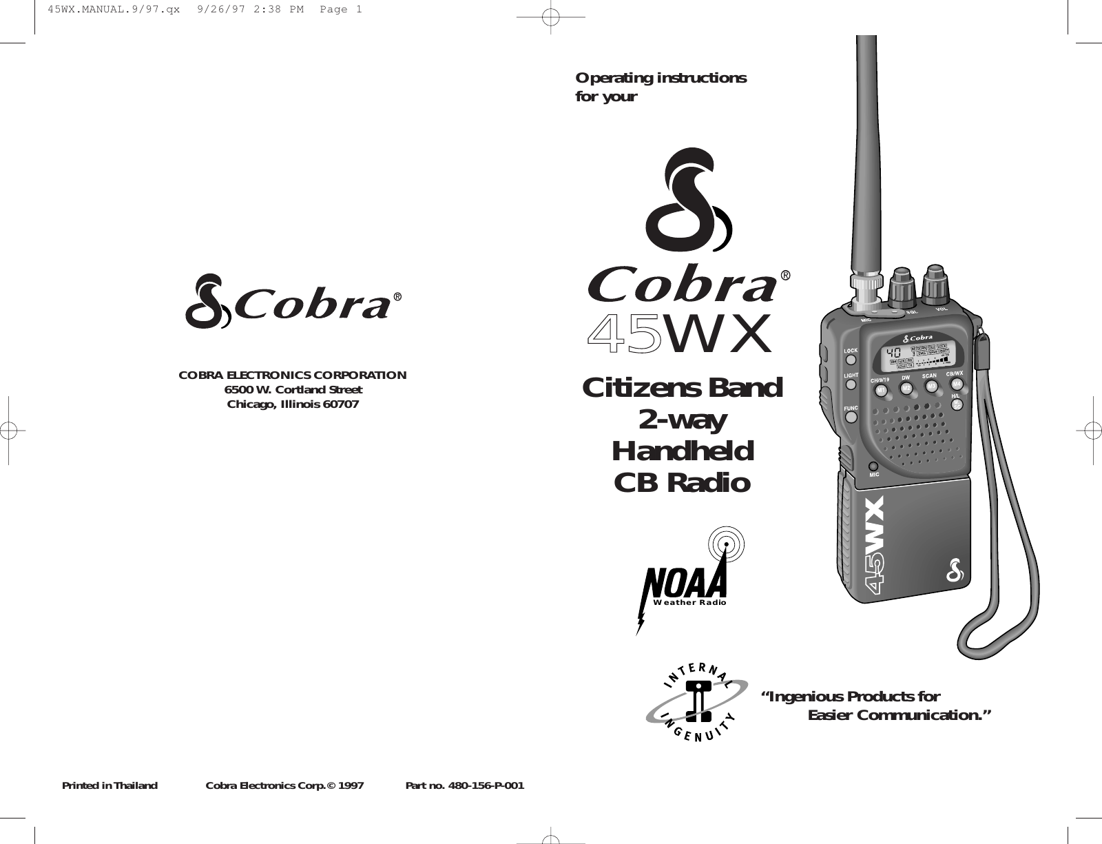 Page 1 of 12 - Cobra-Electronics Cobra-Electronics-45Wx-Operating-Instructions-  Cobra-electronics-45wx-operating-instructions