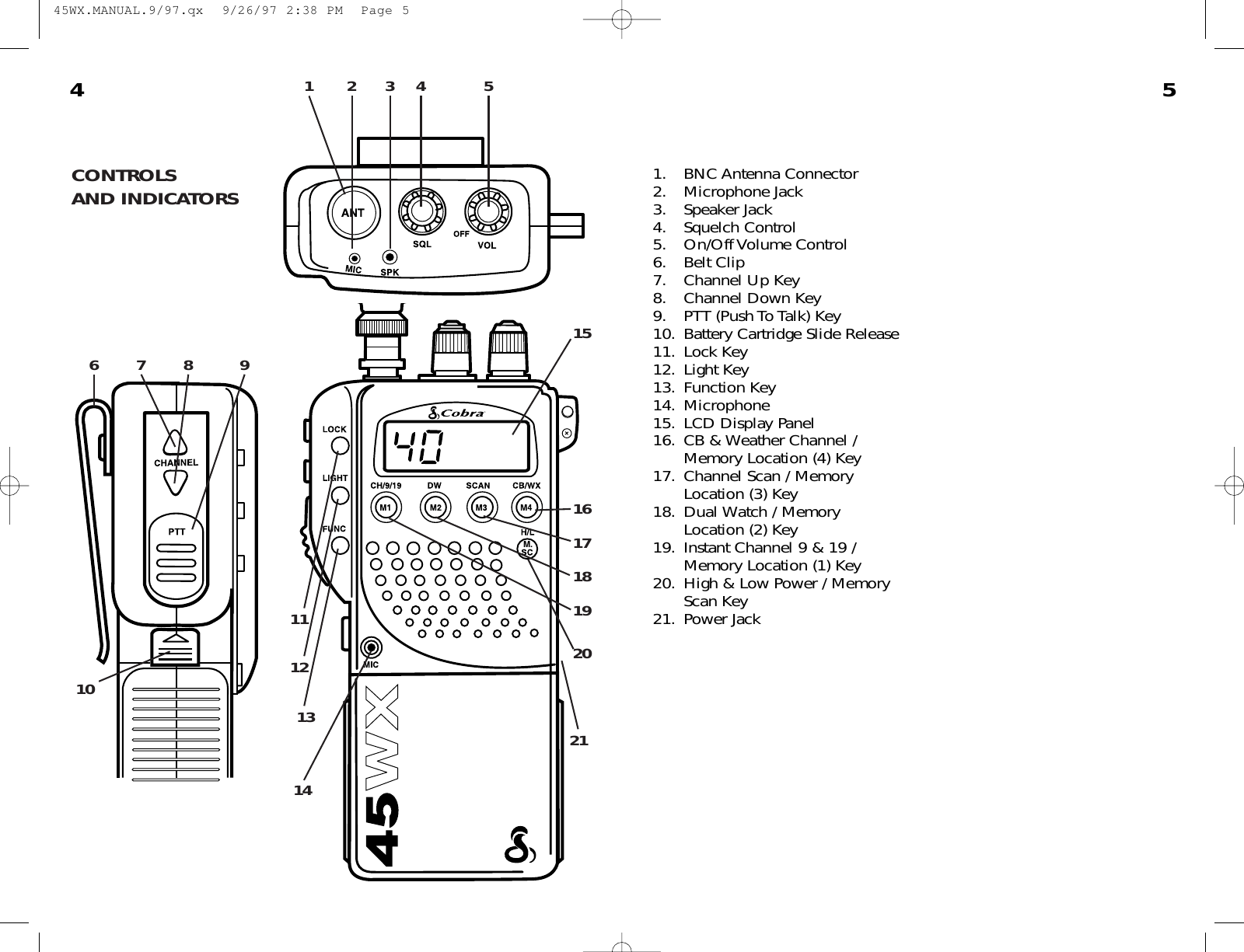 Page 3 of 12 - Cobra-Electronics Cobra-Electronics-45Wx-Operating-Instructions-  Cobra-electronics-45wx-operating-instructions