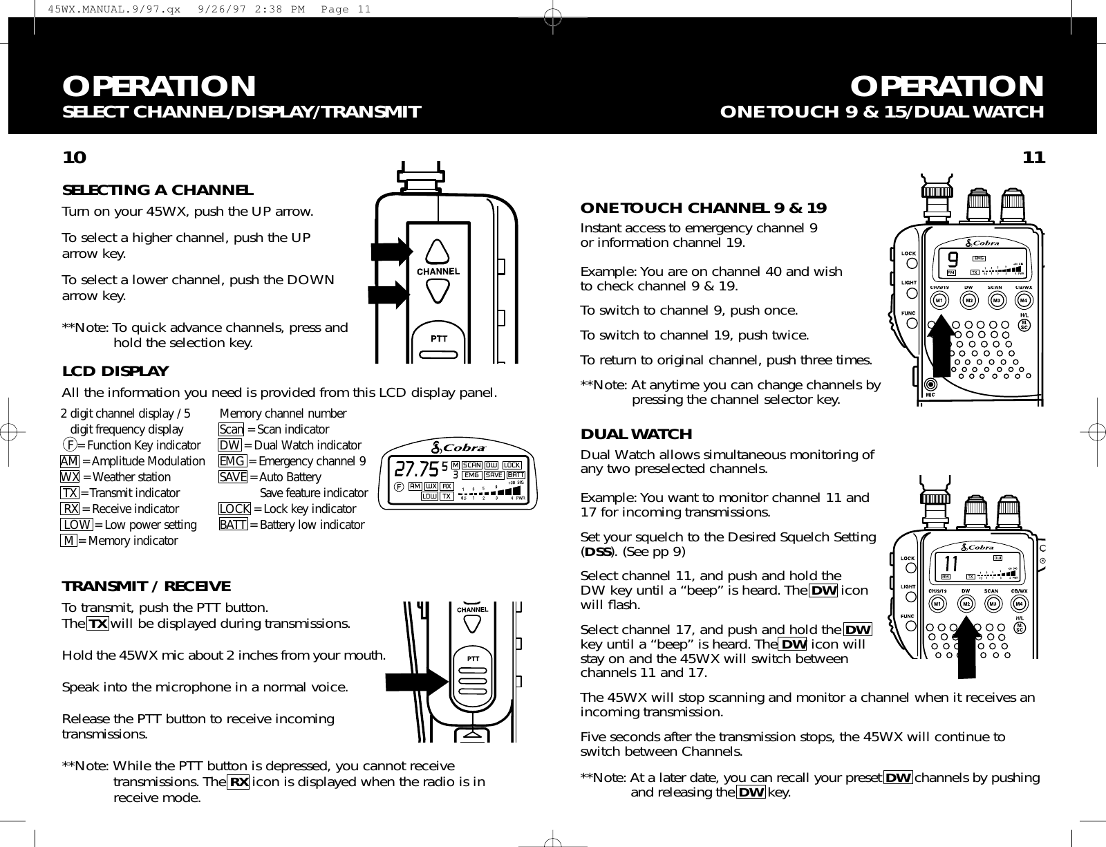 Page 6 of 12 - Cobra-Electronics Cobra-Electronics-45Wx-Operating-Instructions-  Cobra-electronics-45wx-operating-instructions