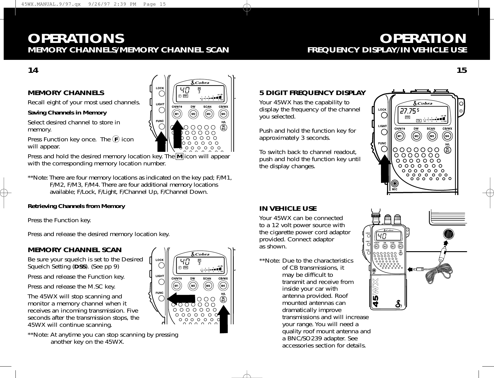 Page 8 of 12 - Cobra-Electronics Cobra-Electronics-45Wx-Operating-Instructions-  Cobra-electronics-45wx-operating-instructions