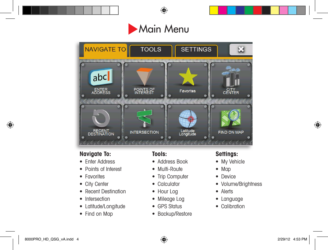 Page 4 of 8 - Cobra-Electronics Cobra-Electronics-8000-Pro-Hd-Quick-Start-Manual- 8000PRO_HD_QSG_vA  Cobra-electronics-8000-pro-hd-quick-start-manual