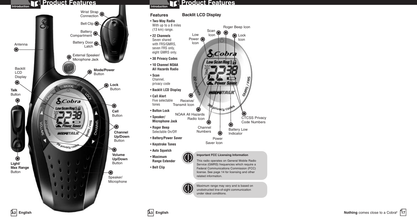 Page 2 of 11 - Cobra-Electronics Cobra-Electronics-Pr590Wx-Owners-Manual- 250WX  Cobra-electronics-pr590wx-owners-manual