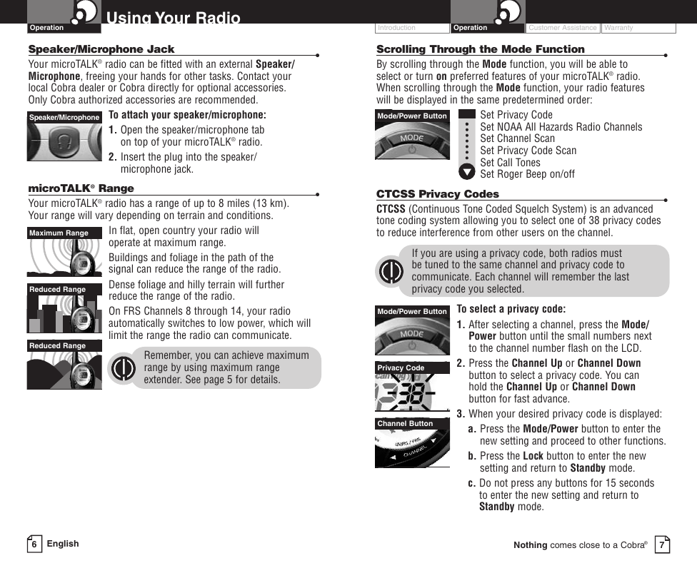 Page 6 of 11 - Cobra-Electronics Cobra-Electronics-Pr590Wx-Owners-Manual- 250WX  Cobra-electronics-pr590wx-owners-manual