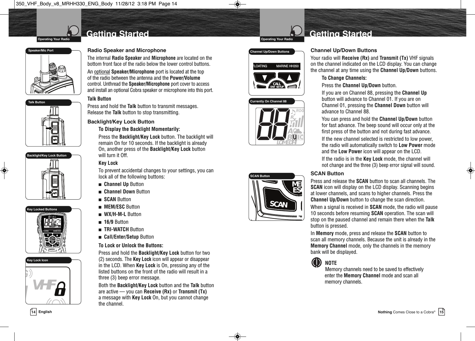 Page 10 of Cobra Electronics MRHH350 MARINE TRANSCEIVER User Manual MRHH330 ENG Body