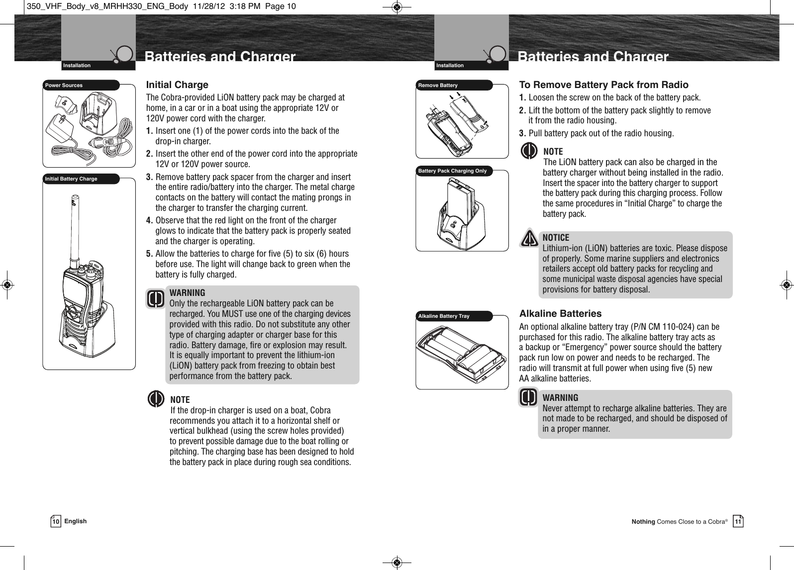 Page 8 of Cobra Electronics MRHH350 MARINE TRANSCEIVER User Manual MRHH330 ENG Body