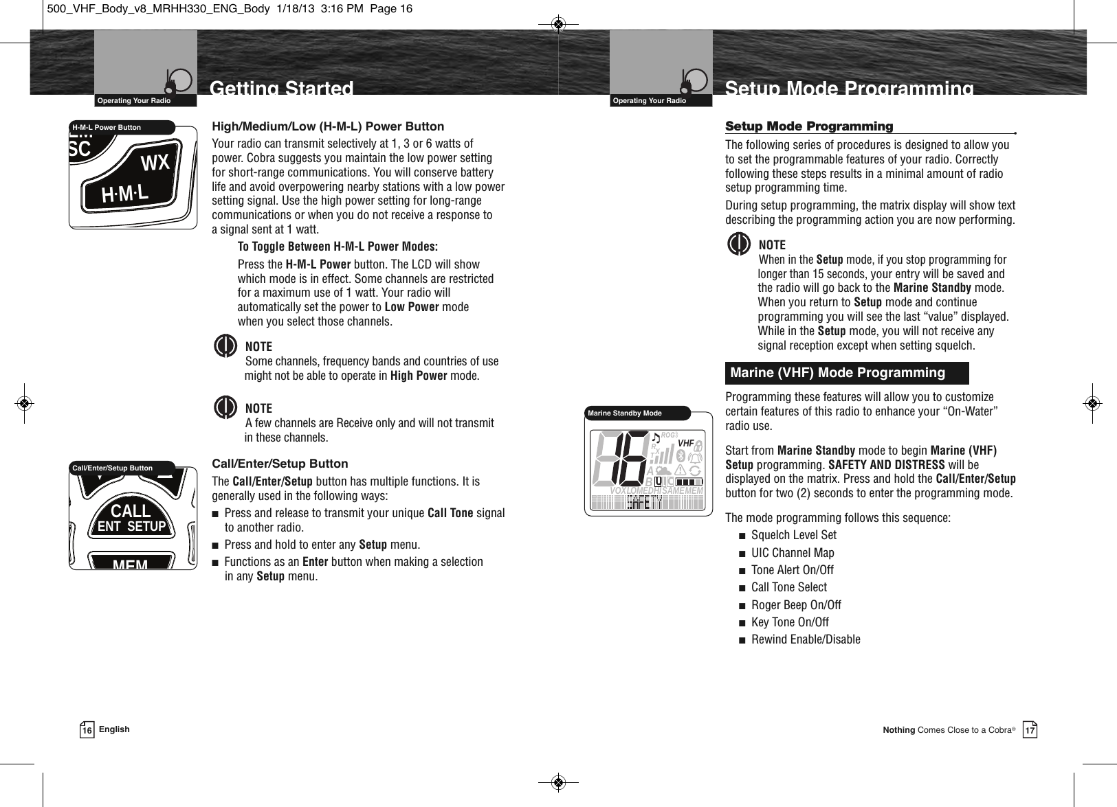 Page 11 of Cobra Electronics MRHH500 BT ACCESSORY IN MARINE RADIO User Manual MRHH330 ENG Body