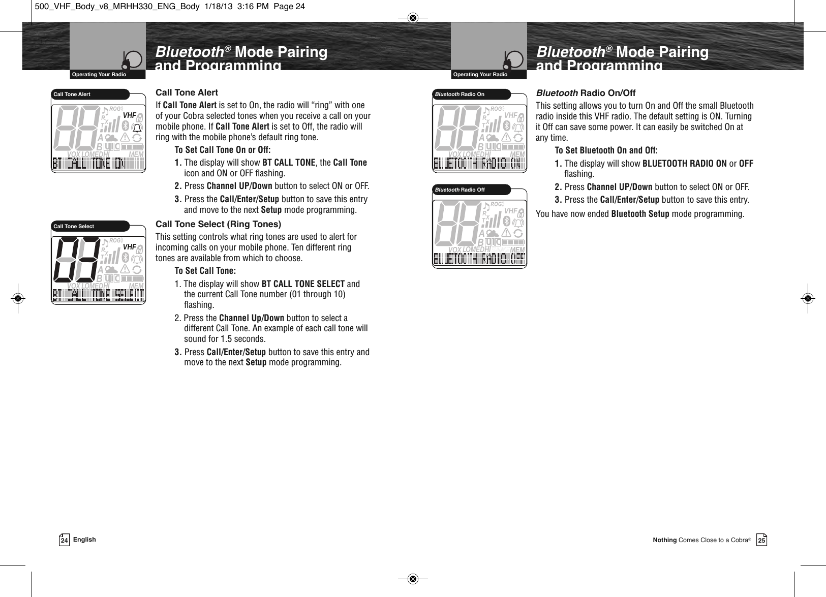 Page 15 of Cobra Electronics MRHH500 BT ACCESSORY IN MARINE RADIO User Manual MRHH330 ENG Body