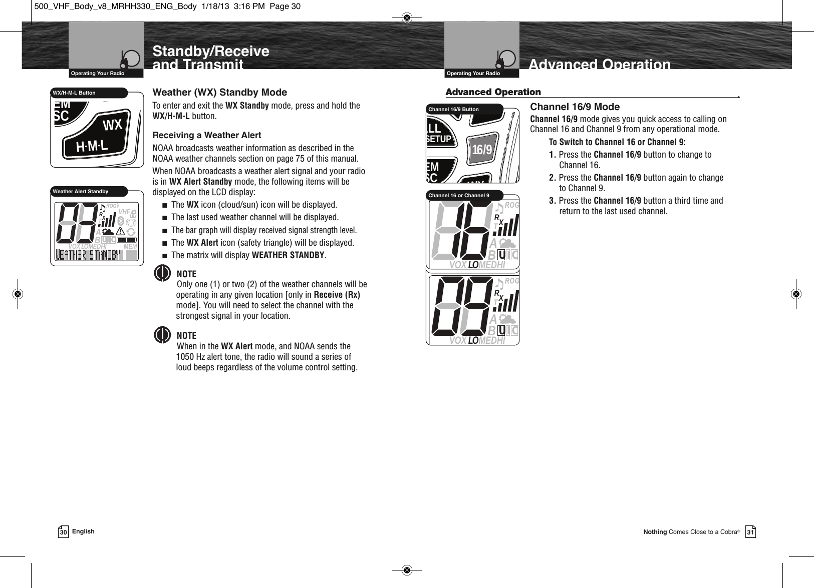 Page 18 of Cobra Electronics MRHH500 BT ACCESSORY IN MARINE RADIO User Manual MRHH330 ENG Body