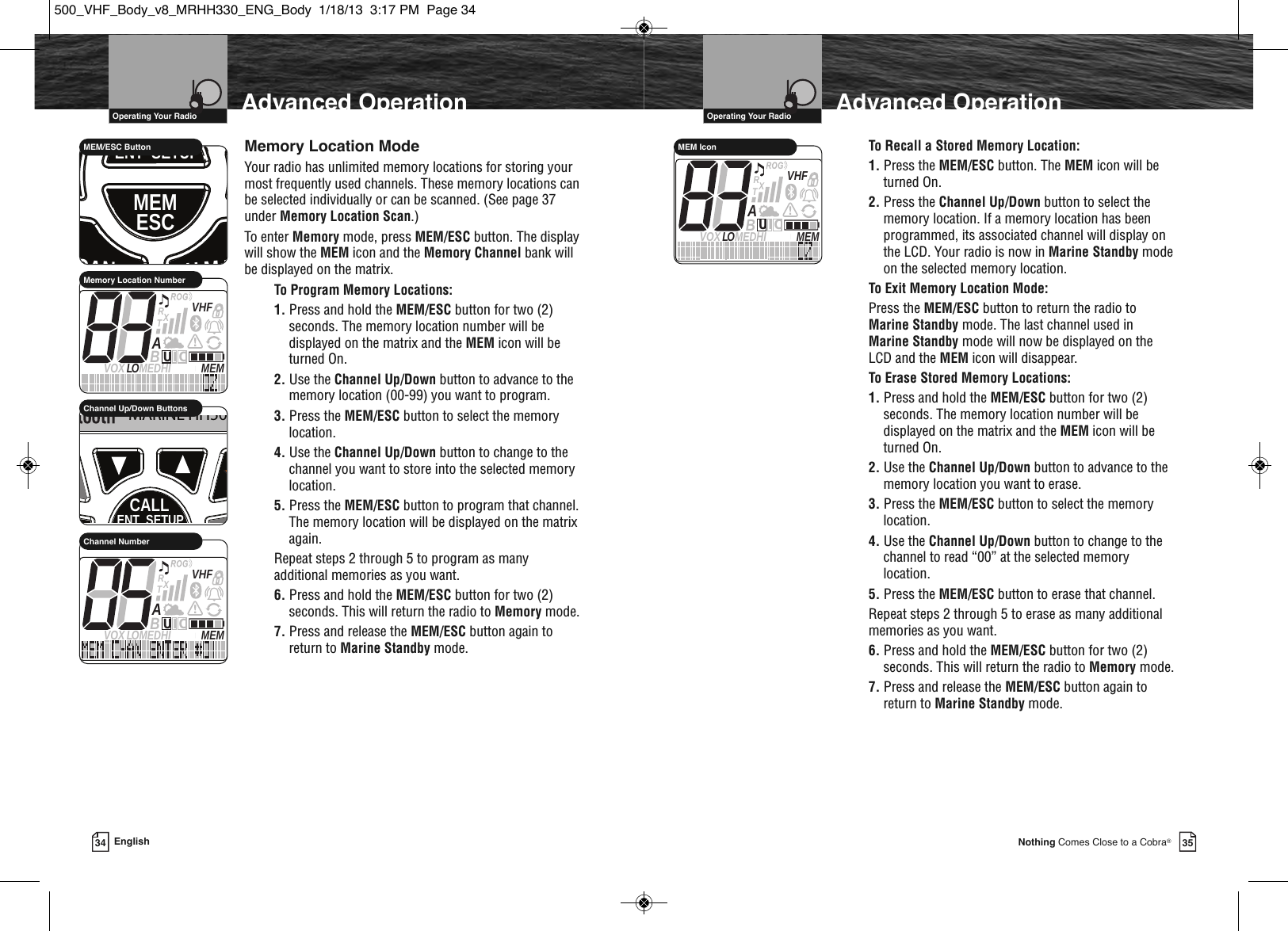 Page 20 of Cobra Electronics MRHH500 BT ACCESSORY IN MARINE RADIO User Manual MRHH330 ENG Body