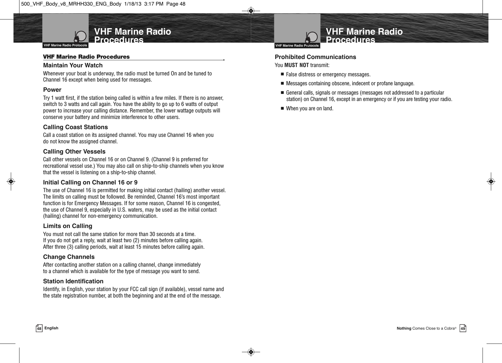 Page 27 of Cobra Electronics MRHH500 BT ACCESSORY IN MARINE RADIO User Manual MRHH330 ENG Body