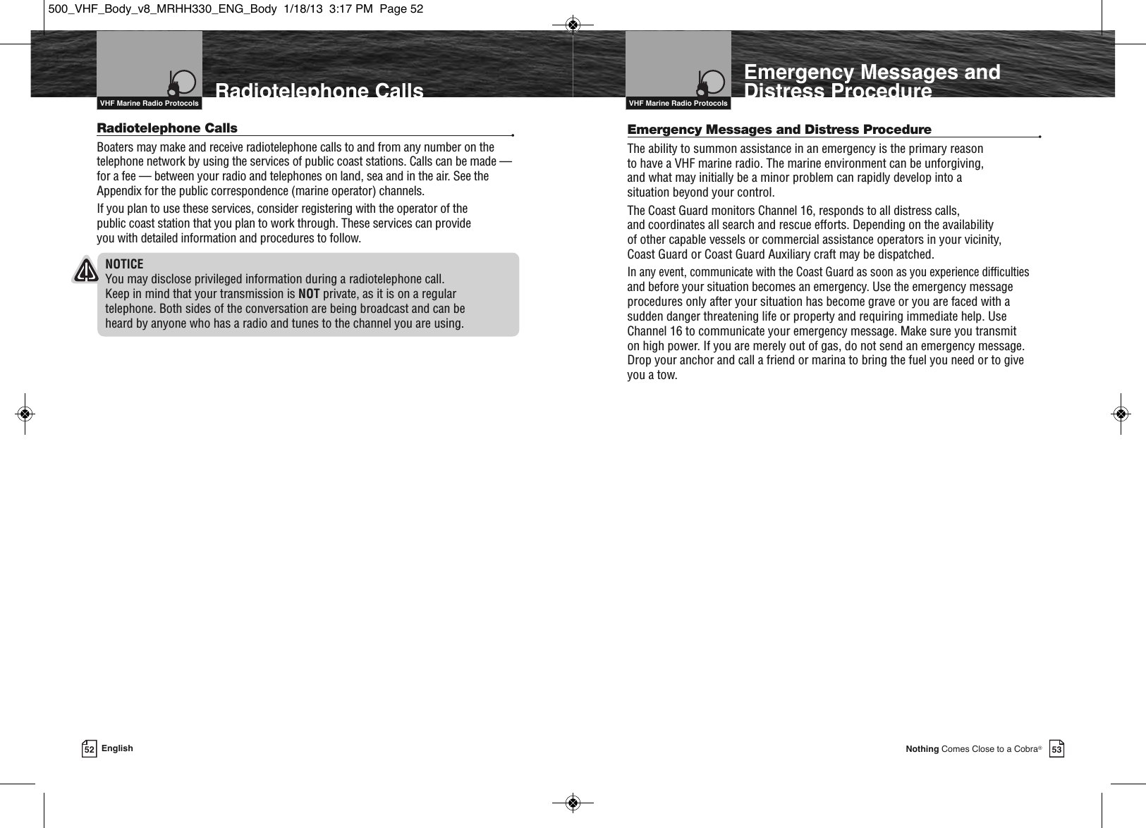 Page 29 of Cobra Electronics MRHH500 BT ACCESSORY IN MARINE RADIO User Manual MRHH330 ENG Body