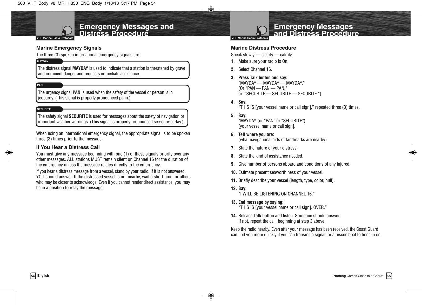 Page 30 of Cobra Electronics MRHH500 BT ACCESSORY IN MARINE RADIO User Manual MRHH330 ENG Body