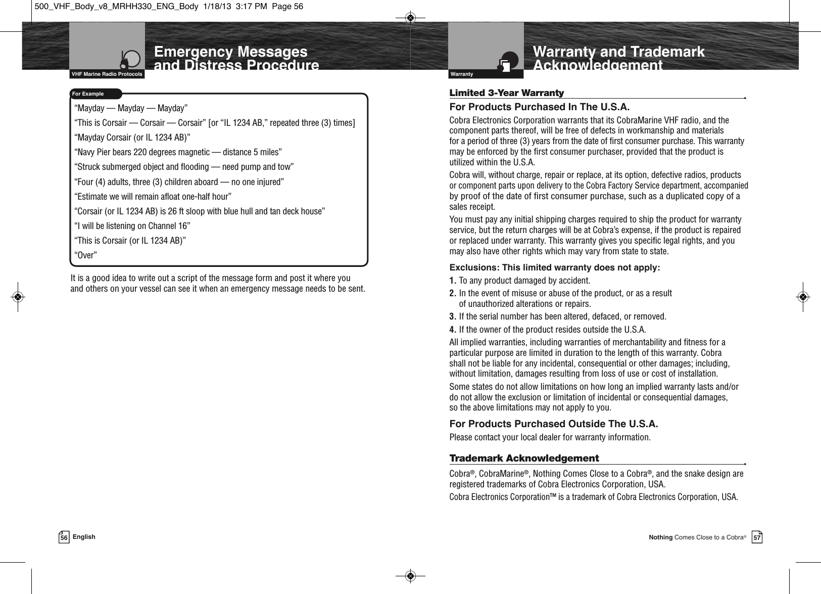 Page 31 of Cobra Electronics MRHH500 BT ACCESSORY IN MARINE RADIO User Manual MRHH330 ENG Body